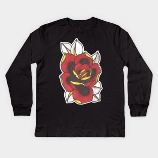 Rose Red Kids Long Sleeve T-Shirt